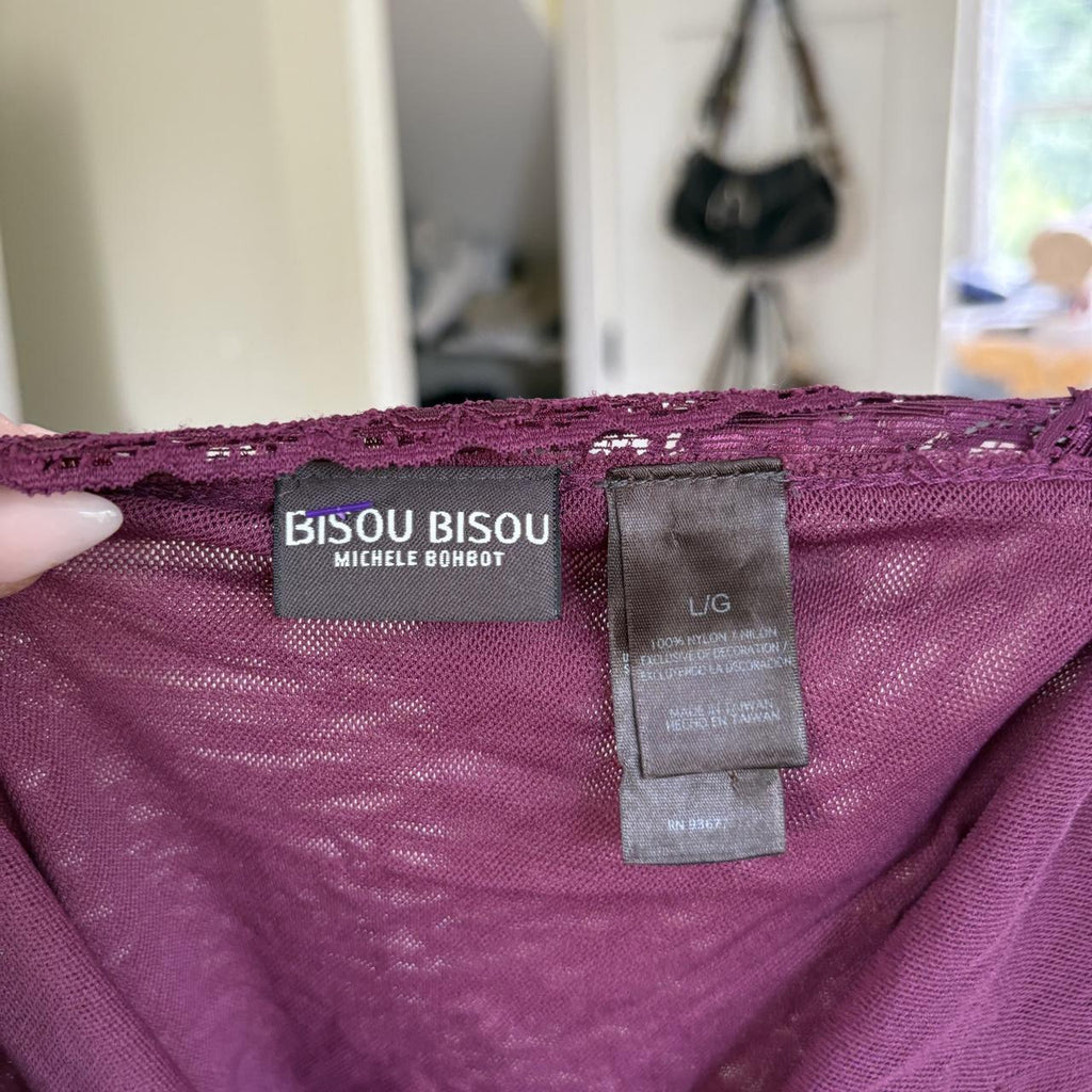 y2k 2000s fairy plum purple lace trim cami top