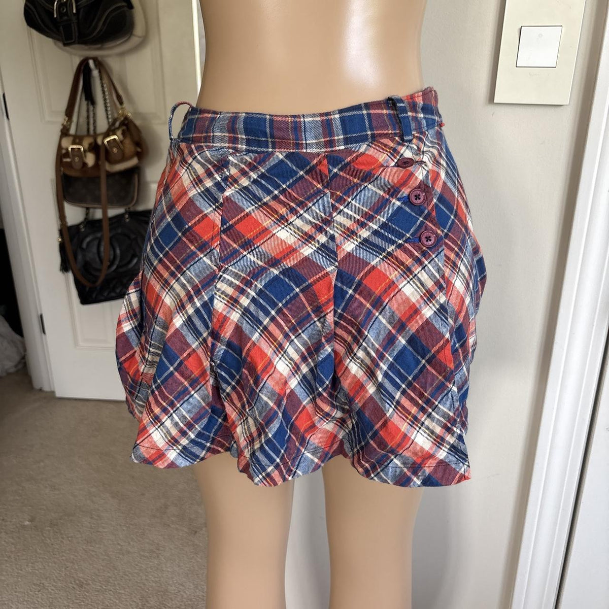 Y2K Vintage Playboy Plaid Mini Skirt