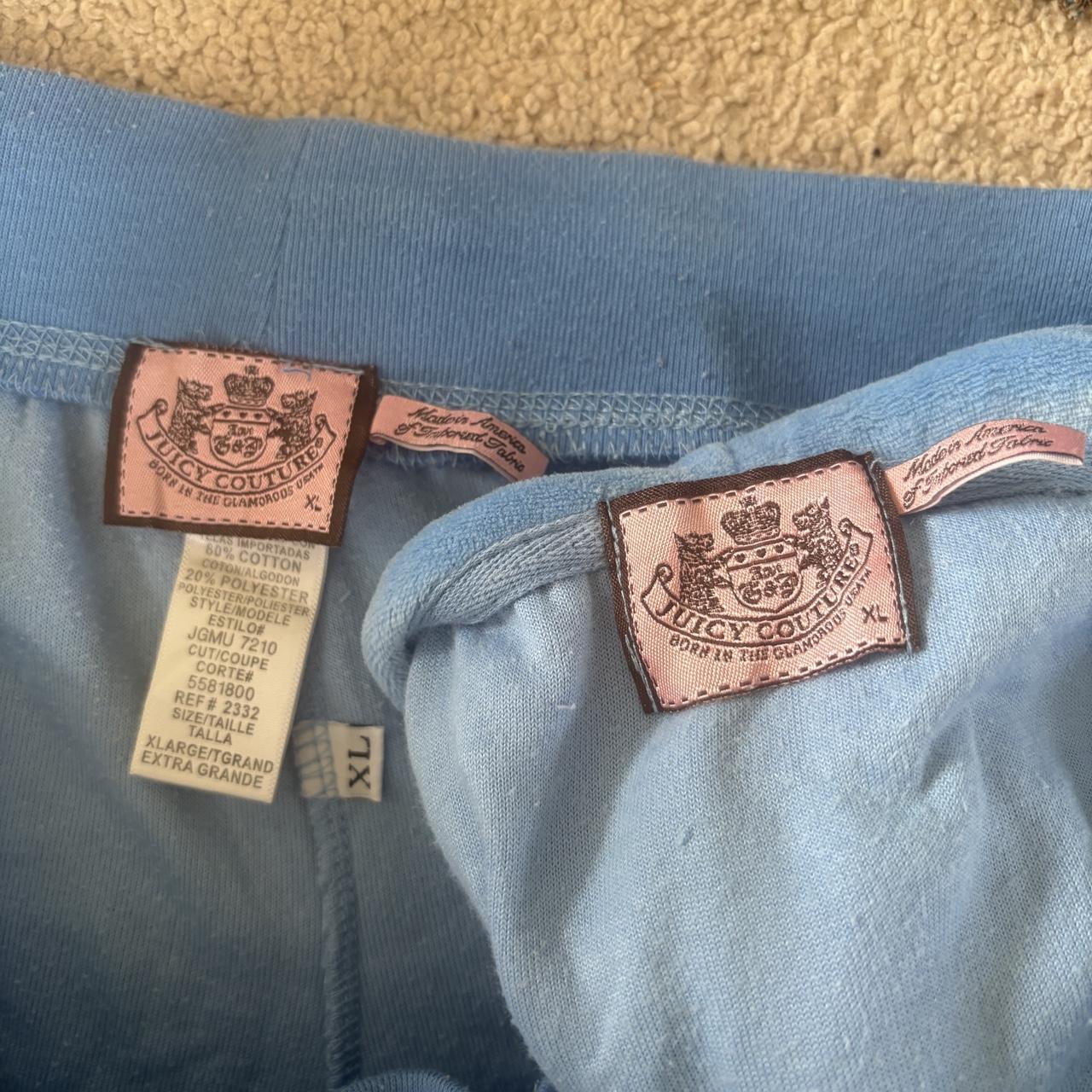 y2k vintage Juicy Couture blue velour rhinestone tracksuit set