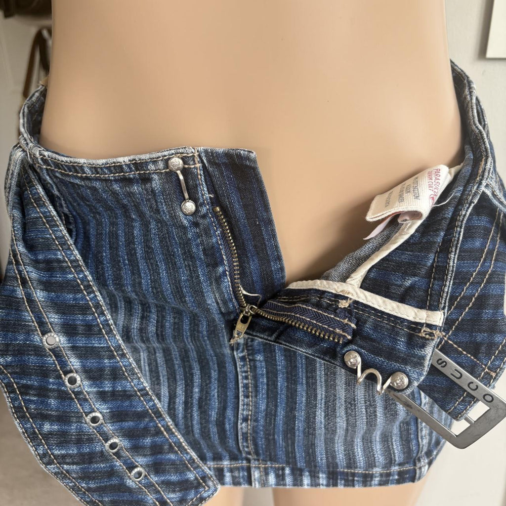 Y2K vintage Parasuco Belted Denim Mini Skirt