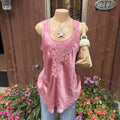 Y2K 2000s fairy Pink Satin Ruffle tank Top