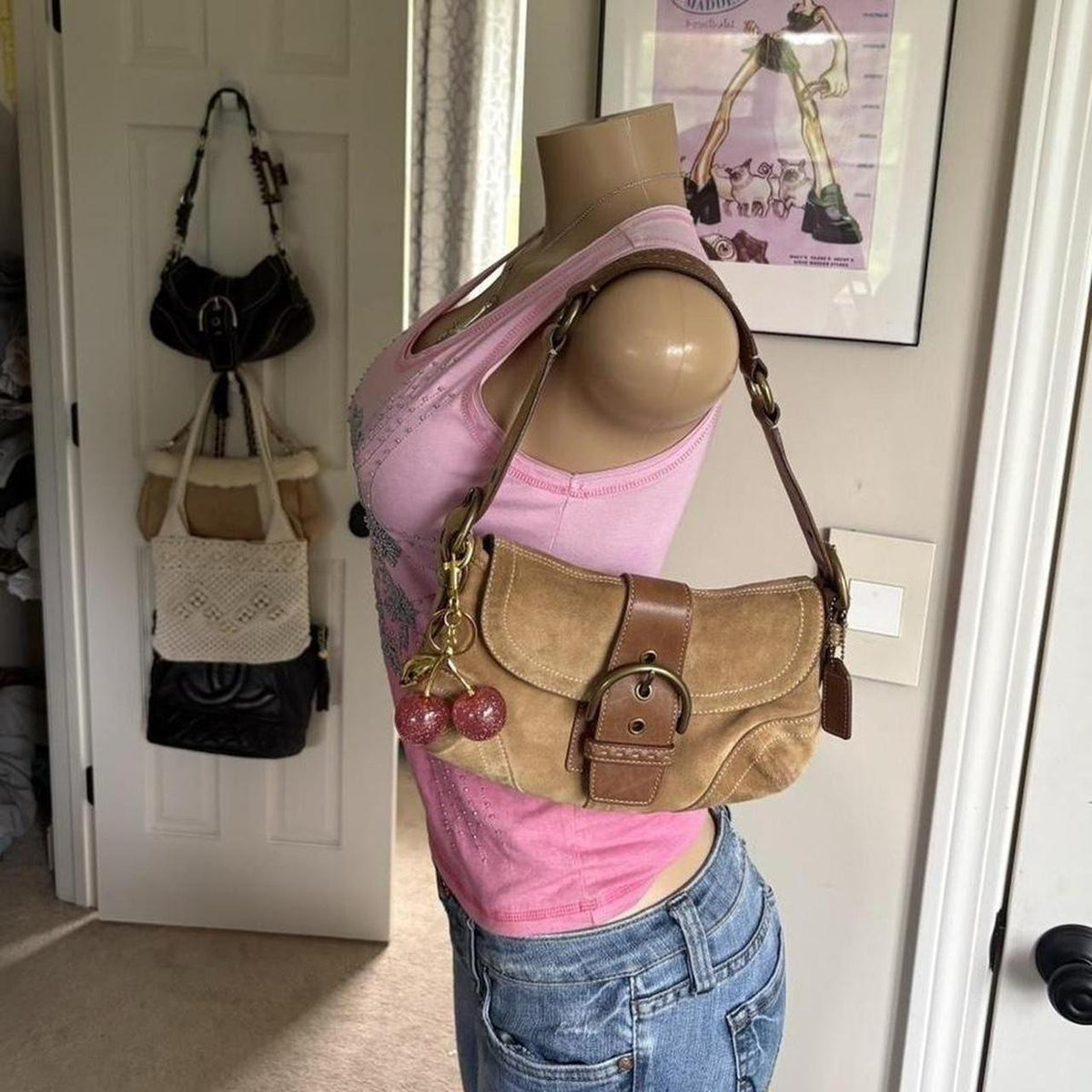 y2k 2000s mcbling pink rhinestone tank top