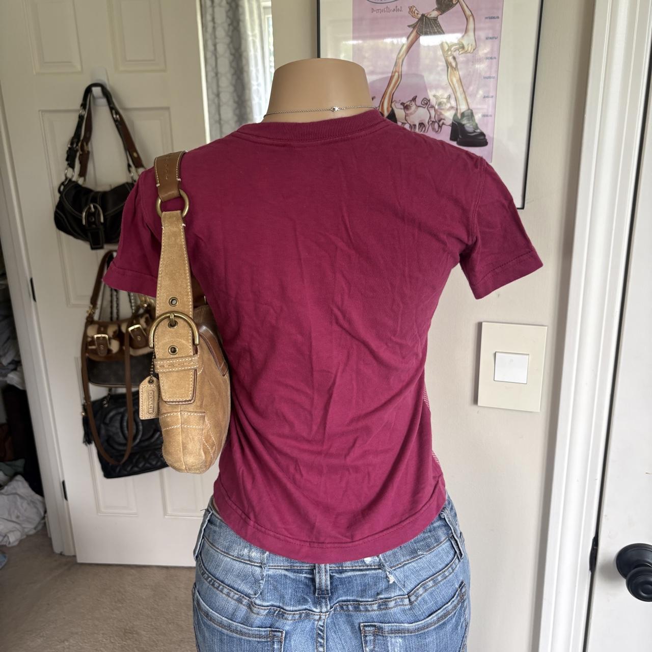 Y2K 2000s Armani Exchange Pink Mesh Graphic Baby Tee