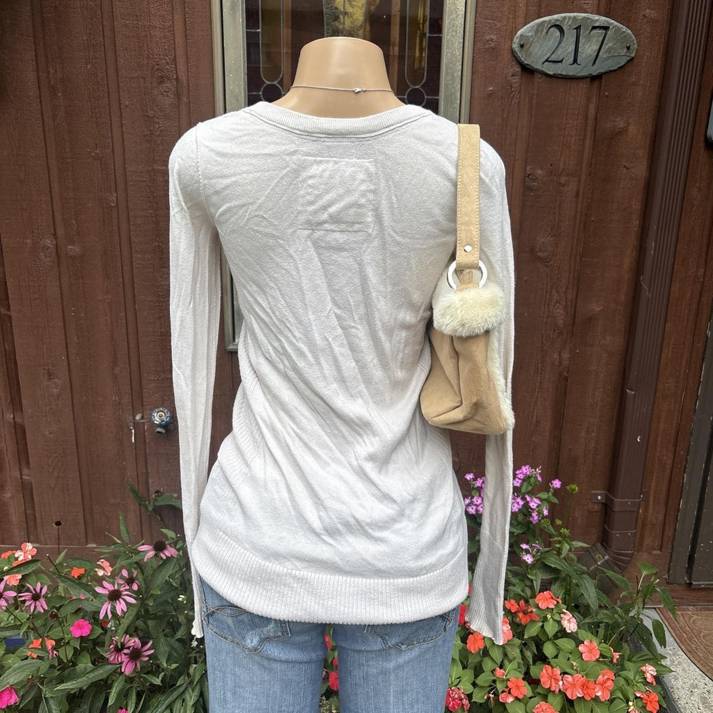 Y2K 2000s Abercrombie White Deep V Cardigan